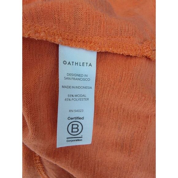 Athleta Breezy Tank Top Womes Small Longline Relaxed Orange Style 384043 - Picture 8 of 8
